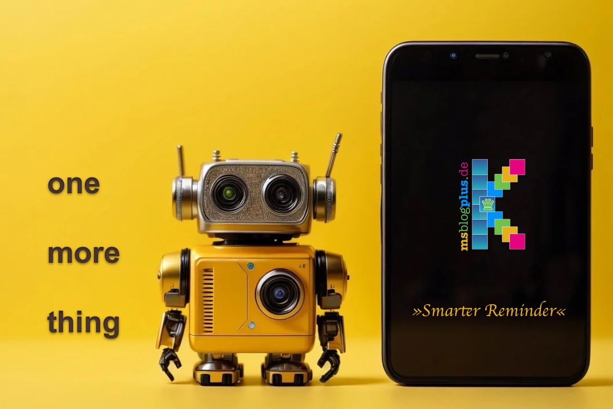 One more thing Beinahe jeder verfügt heutzutage über ein Smartphone? Mir ist ein »Smarter Reminder« wichtig, manchmal überlebenswichtig. Was das für mich im Alltag bedeutet und eventuell für dich, ein Plus werden kann, liest du in diesem Artikel. Android vs. Apple iOS Das ist eine persönliche Sache, je nach eigenem Gusto. Die Funktion für den Reminder gibt es auf beiden Systemen. Benötigt man das wirklich? Diese Glaubensfrage muss jeder mich sich selbst ausmachen. In meinem Alltag, ein muss. Wo und wie kommt es zum Einsatz? iOS ist eng mit meinen anderen Produkten wie iMac, iPad sowie Watch verknüpft. Es bietet für mich eine nahtlose Integration zwischen all diesen Geräten. Was der eindeutig ein Vorteil ist, da sich die Daten über iCloud synchronisieren, somit ist der Datenbestand immer gleich. Wo kommt es im Alltag zum Einsatz? Den Anfang macht mein Medikamentenplan, viermal am Tag gilt es pünktlich die Medikamente einzunehmen. Nach der Einnahme quittiere ich diese und auf jedem Gerät ist klar: Er hat die Tabletten pünktlich eingenommen. Die Standortabfrage bringt Sicherheit Frank, der Bewegungstyp, ist aktiv, ob Indoor oder Outdoor, Dank der Freigabe meines Standorts ist klar, wo er sich aufhält.