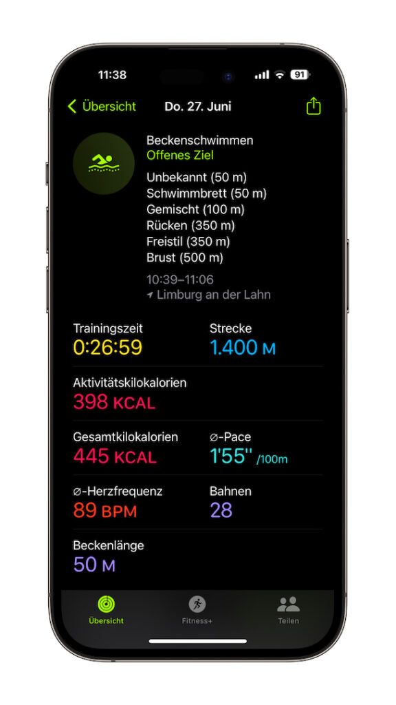 Auswertung der Apple Watch