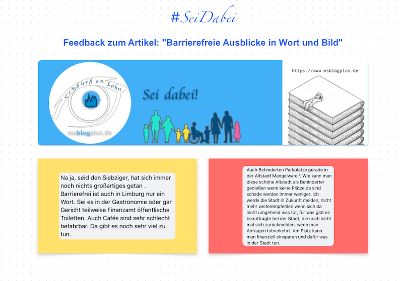 Feedback: Barrierefreie Ausblicke in Wort und Bild