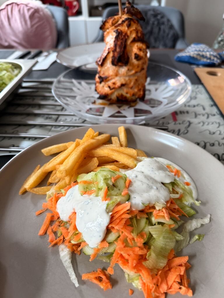 Dönerspieß aus Hähnchenfleisch