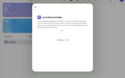 Zweiter Versuch mit der Journal-App?