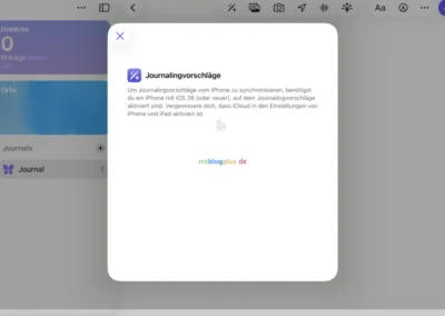Zweiter Versuch mit der Journal-App?