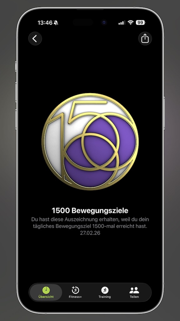 Bewegungsziel 1500-mal