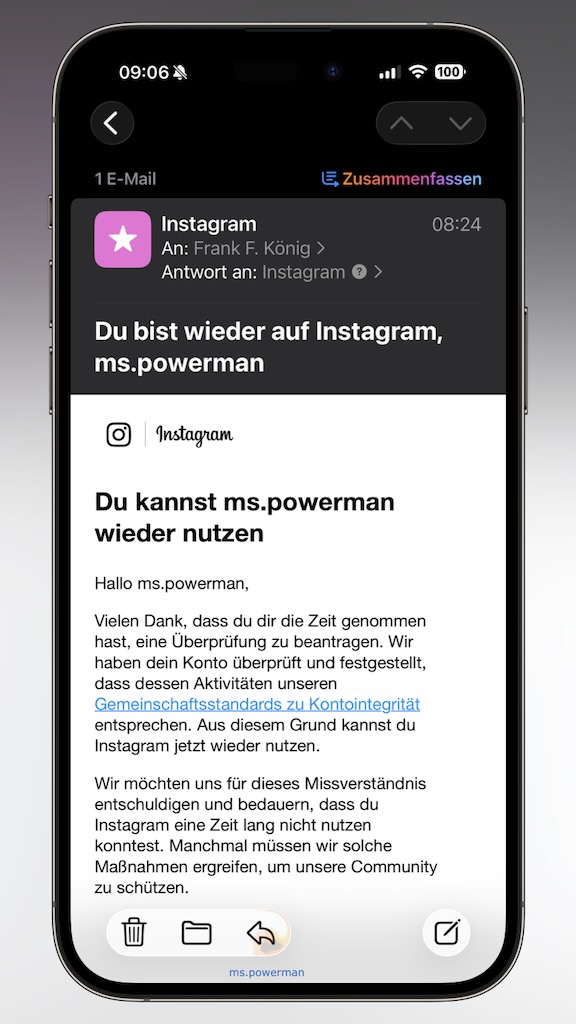 Sperrungen durch Instagram 